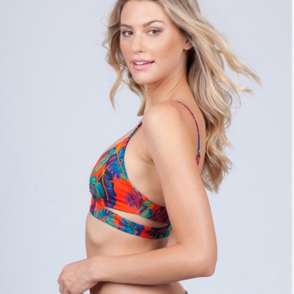 L*Space bikini top Rocky In Persimmon/Navy Reversible XL  was $119 Shopbop - Picture 2 of 10